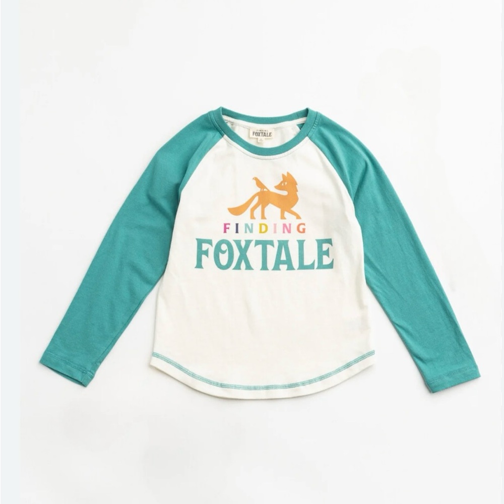 Foxtale Raglan Shirt - Teal and White